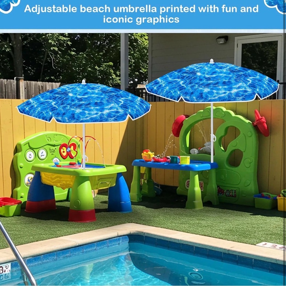 Blue Water Wave Beach/Patio Umbrella, new - Picture 4 of 7